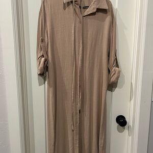 Elegant Tan Maxi Dress